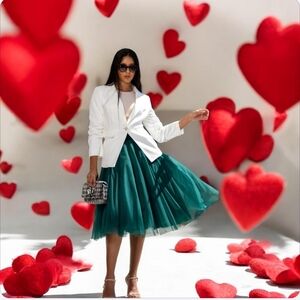 Elegant Green Tulle Skirt